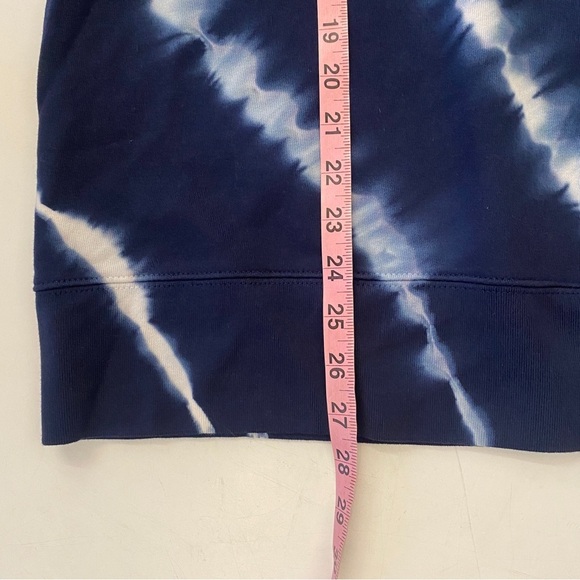 Tory Burch || Tory Sport Tie Dye French Terry Crew Sweatshirt Oversized Blue S - Picture 6 of 8